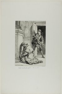 Amleto tenta di uccidere il re, tavola 8 da Amleto da Eugène Delacroix