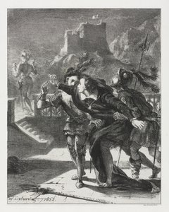 Amleto: Amleto si precipita a seguire il fantasma di suo padre da Eugène Delacroix