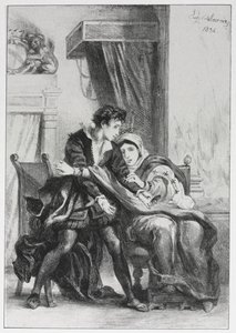 Amleto: Amleto e la regina da Eugène Delacroix