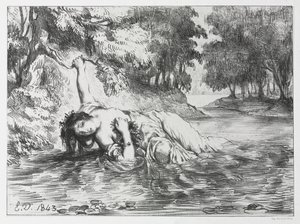 Amleto: La morte di Ofelia, 1843 da Eugène Delacroix