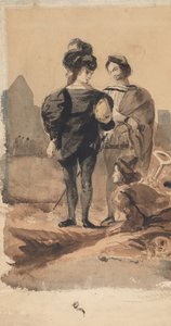 Amleto e Orazio nel cimitero, 1827-28 da Eugène Delacroix