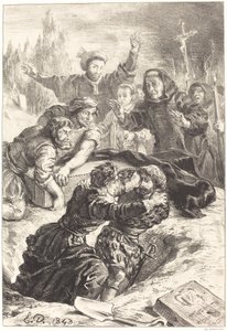 Amleto e Laerte nella Tomba di Ofelia (Atto V, Scena I) da Eugène Delacroix