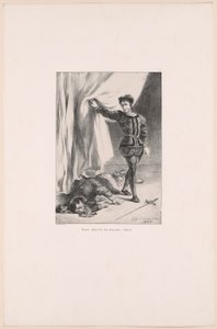 Amleto e il corpo di Polonio, tavola 11 da Amleto da Eugène Delacroix