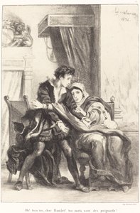 Amleto e la Regina (Atto III, Scena IV) da Eugène Delacroix