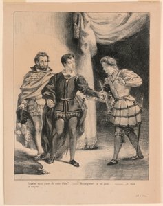 Illustrazione per Amleto: Amleto e Guildenstern (III,2) da Eugène Delacroix
