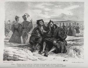 Illustrazioni per Faust: Faust e Wagner da Eugène Delacroix