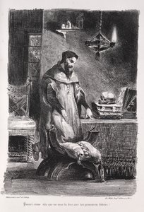 Illustrazioni per Faust: Faust nel suo camerino