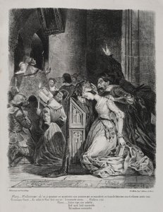 Illustrazioni per Faust: Margherita in chiesa da Eugène Delacroix