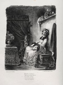 Illustrazioni per Faust: Margherita con la ruota da Eugène Delacroix