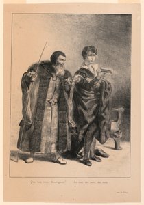 Illustrazione per Amleto. Polonio e Amleto (II,2) da Eugène Delacroix