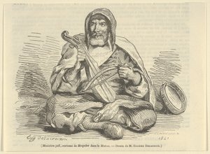 Musicista Ebreo in Costume di Mogador, Marocco, 1842