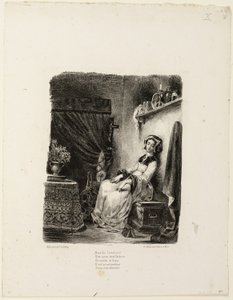 Margherita alla ruota del filatoio da Eugène Delacroix
