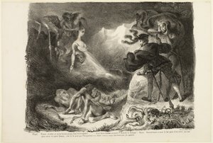 Il fantasma di Marguerite che appare a Faust, da Faust da Eugène Delacroix
