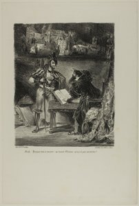 Mefistofele appare a Faust, da Faust da Eugène Delacroix