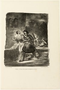 Mefistofele e Faust in fuga dopo il duello, da Faust da Eugène Delacroix