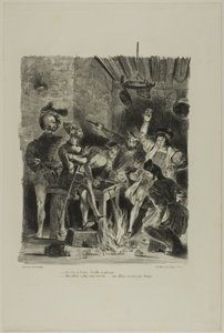 Mefistofele alla locanda degli studenti, da Faust da Eugène Delacroix