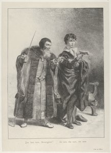 Polonio e Amleto, 1834-43 da Eugène Delacroix
