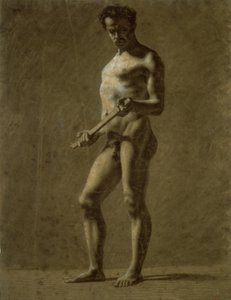 Nudo Maschile Accademico in Piedi (recto); Schizzo del Braccio Superiore (verso)