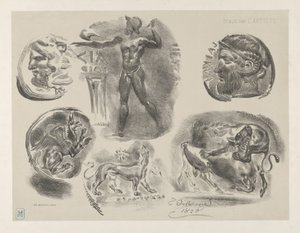 Studi di sei monete greche, 1825 da Eugène Delacroix