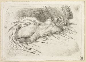 Studio di una donna vista di spalle da Eugène Delacroix