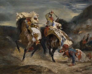 Il combattimento del Giaour e di Hassan da Eugène Delacroix