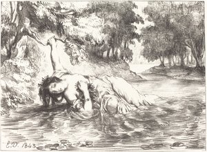 La morte di Ofelia Atto IV, Scena VII da Eugène Delacroix