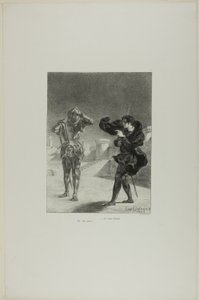 Il fantasma sulla piattaforma, piatto 3 da Amleto da Eugène Delacroix