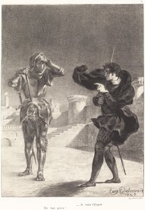 Il fantasma sulla terrazza (Atto I, Scena V) da Eugène Delacroix