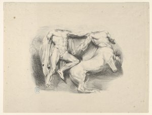 Teseo conquistatore del centauro Eurytus da Eugène Delacroix