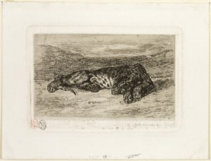 Tigre che Riposa nel Deserto da Eugène Delacroix