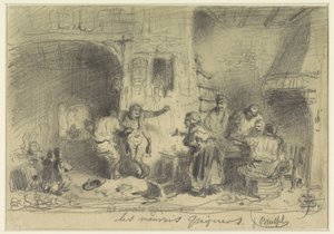 Interno di una locanda con visitatori ubriachi che rifiutano di pagare (Les mauvais payeurs)
