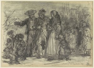 Ritorno di un vecchio soldato, dopo la battaglia di Waterloo da Eugène François de Block