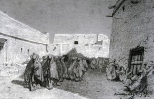 Processione in un villaggio nel Sahel da Eugène Fromentin