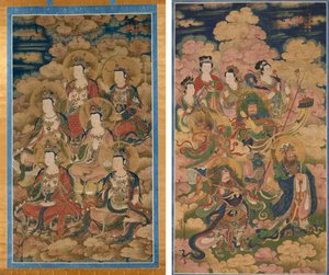 I Bodhisattva delle dieci fasi nel raggiungimento della conoscenza più perfetta; Gli otto ospiti di Deva, Naga e Yakshi