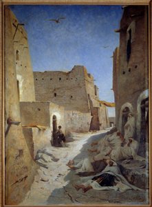 Veduta di Bab el Gharbi Street a Laghouat in Algeria
