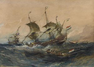 Navi olandesi in tempesta da Eugene Isabey