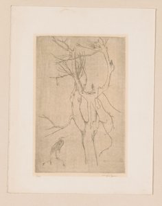 Albero e airone da Eugène Joors (signed by artist)