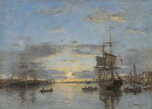 Tedesco: Le Havre. Il porto esterno al tramonto Le Havre: Il porto esterno al tramonto