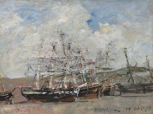 Portrieux. Il porto con la bassa marea da Eugene Louis Boudin