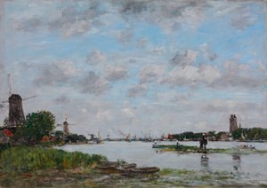 La Mosa vicino a Dordrecht da Eugene Louis Boudin