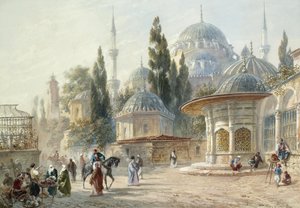 La Moschea Sehzade a Costantinopoli da Eugène Napoleon Flandin