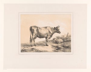 Mucca e pecora in un paesaggio da Eugène Verboeckhoven