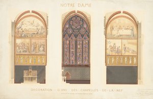 Piano per la ristrutturazione di una cappella nella navata della Cattedrale di Notre Dame, Parigi, 1843 da Eugène Viollet le Duc