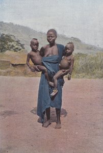 Donna di Dahomey che porta i suoi due gemelli