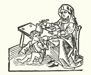 Infermiera e bambino del XV secolo da European School
