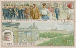 Banda militare e vista del Franzensring a Vienna da European School