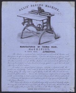 Pubblicità per la macchina di paging di Ollis (litografia)