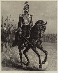 Alfonso XII, Re di Spagna, in uniforme degli Ussari di Schleswig-Holstein (incisione) da European School