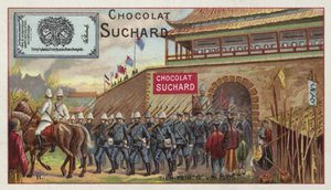 Truppe alleate in marcia fuori da Tianjin, Cina, Ribellione dei Boxer, 1900 da European School