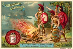 Antichi Greci che segnalano con il fuoco da European School